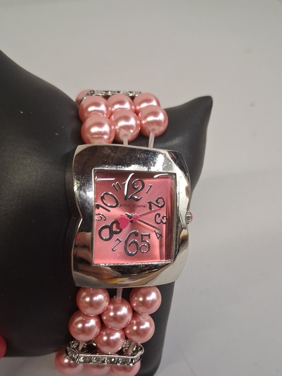 Betsey Johnson Accessories - Betsy Johnson Pink Pearl Beaded Women's Fashion Watch